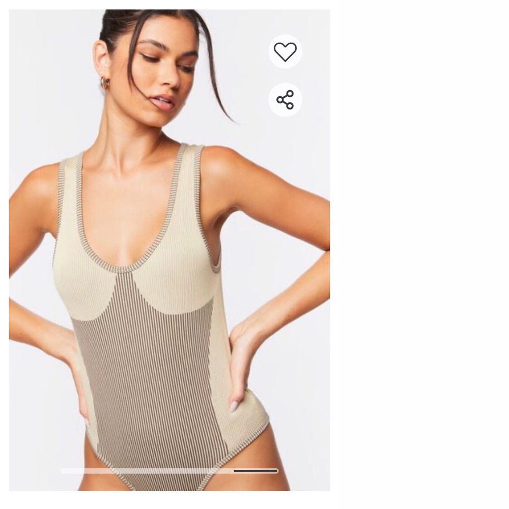 Forever 21 Striped Bodysuit